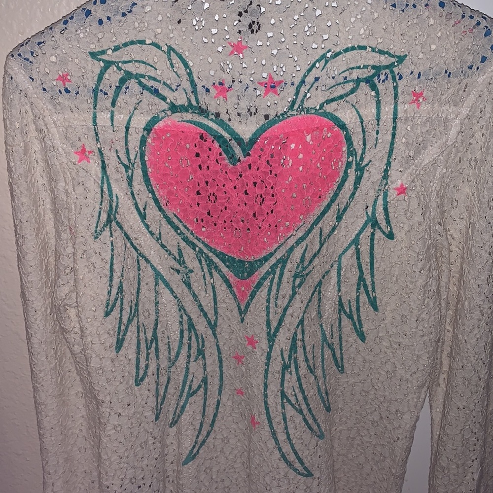 Sinful Iolet Long Sleeve*Button Down*Graphic Top*… - image 3